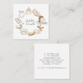 Baker Pastry Chef Waterverf Baking Ingrediënten Vierkante Visitekaartje (Voorkant / Achterkant)