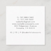 Baker Pastry Chef Waterverf Baking Ingrediënten Vierkante Visitekaartje (Achterkant)