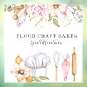 Baker Pastry Chef Waterverf Baking Tools Raamsticker (Vel 3)