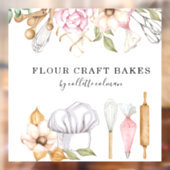 Baker Pastry Chef Waterverf Baking Tools Raamsticker (Vel 2)