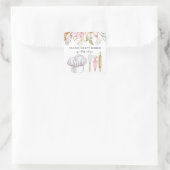 Baker Pastry Chef Waterverf Baking Tools Square S Vierkante Sticker (Tas)