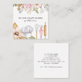 Baker Pastry Chef Waterverf Baking Tools Vierkante Visitekaartje (Voorkant / Achterkant)