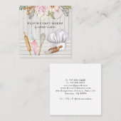 Baker Pastry Chef Waterverf Baking Tools Vierkante Visitekaartje (Voorkant / Achterkant)