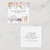 Baker Pastry Chef Waterverf Baking Tools Vierkante Visitekaartje (Voorkant / Achterkant)