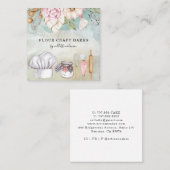 Baker Pastry Chef Waterverf Baking Tools Vierkante Visitekaartje (Voorkant / Achterkant)