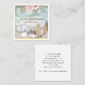 Baker Pastry Chef Waterverf Baking Tools Vierkante Visitekaartje (Voorkant / Achterkant)