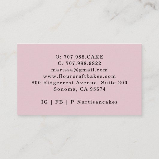 Baker Pastry Chef Waterverf Baking Tools Visitekaartje (Achterkant)