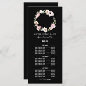 Baker Pastry Chef Waterverf Baking Utensil Floral Menu (Voorkant / Achterkant)