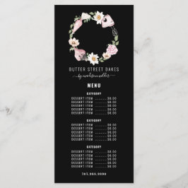 Baker Pastry Chef Waterverf Baking Utensil Floral Menu