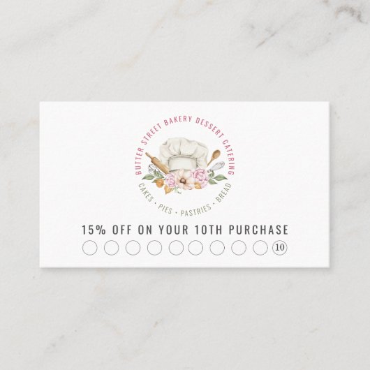 Baker Pastry Chef Waterverf Baking Utensils Kortingskaartje (Voorkant)