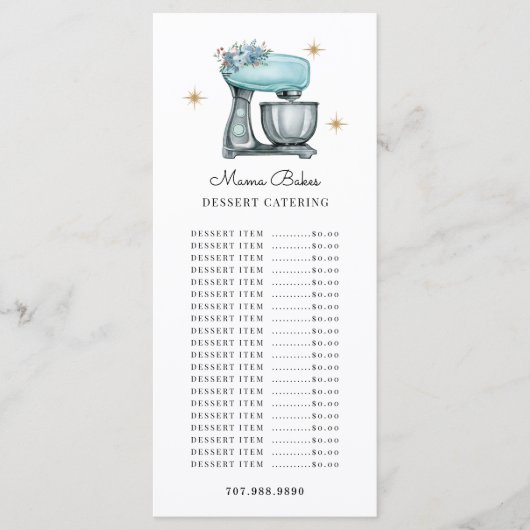 Baker Pastry Chef Waterverf Baking Utensils Menu (Voorkant)