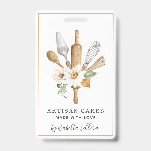 Baker Pastry Chef Waterverf Business Badge