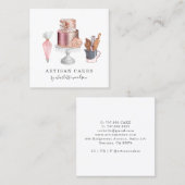 Baker Pastry Chef Waterverf Cake Baking Utensils Vierkante Visitekaartje (Voorkant / Achterkant)