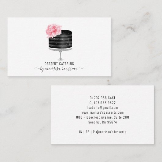 Baker Pastry Chef Waterverf Cake Dessert Caterer Visitekaartje (Voorkant / Achterkant)