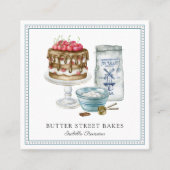 Baker Pastry Chef Waterverf Cake Vierkante Visitekaartje (Voorkant)