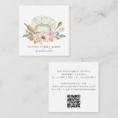 Baker Pastry Chef Waterverf Chef Pet Vierkante Visitekaartje (Voorkant / Achterkant)