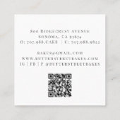 Baker Pastry Chef Waterverf Chef Pet Vierkante Visitekaartje (Achterkant)