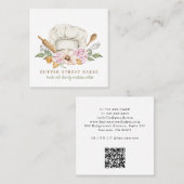 Baker Pastry Chef Waterverf Chef Pet Vierkante Visitekaartje (Voorkant / Achterkant)