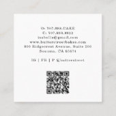 Baker Pastry Chef Waterverf Chef Pet Vierkante Visitekaartje (Achterkant)