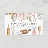 Baker Pastry Chef Waterverf Florence Tools Visitekaartje (Voorkant)