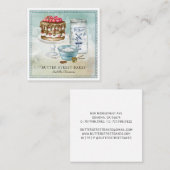 Baker Pastry Chef Waterverf Square Visitekaartje (Voorkant / Achterkant)