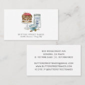 Baker Pastry Chef Waterverf Square Visitekaartje (Voorkant / Achterkant)