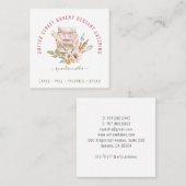 Baker Pastry Chef Waterverf Vierkante Visitekaartje (Voorkant / Achterkant)