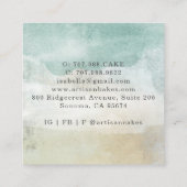 Baker Pastry Chef Waterverf Vierkante Visitekaartje (Achterkant)