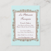 Baker, Pastry Chef's  stijl Visitekaartje (Achterkant)