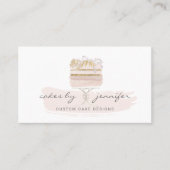 Baker Pastry Patisserie Glitter Pink Birthday Cake Visitekaartje (Voorkant)