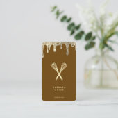 Baker Pastry Whisk Chocolade Drip Cateraar Visitekaartje (Staand voorkant)
