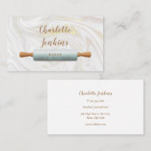 Baker Patisserie Marmeren Swirls Rolling Pin Visitekaartje (Voorkant / Achterkant)