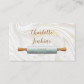 Baker Patisserie Marmeren Swirls Rolling Pin Visitekaartje (Voorkant)