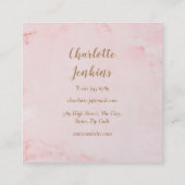 Baker Patisserie Roze Marmeren Deegroller Vierkante Visitekaartje (Achterkant)