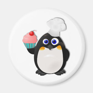Baker Penguin met Cupcake II Magneet