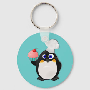 Baker Penguin met Cupcake II Sleutelhanger