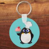 Baker Penguin met Cupcake II Sleutelhanger (Voorkant)