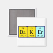 Baker periodieke tabelnaam magneet (Voorkant / Achterkant)