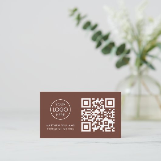 Baker Professional QR Code Logo Modern Visitekaartje (Staand voorkant)