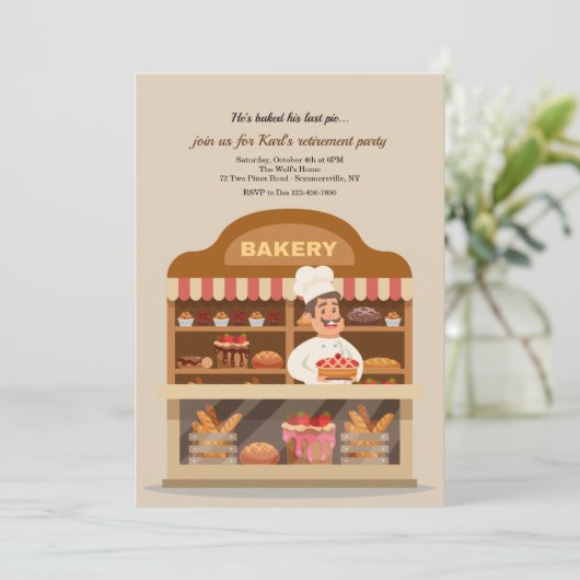 Baker Retirement Party Kaart (Staand voorkant)