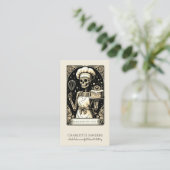 Baker Skelet Sepia Tarot Esthetische QR-code Visitekaartje (Staand voorkant)