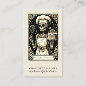 Baker Skelet Sepia Tarot Esthetische QR-code Visitekaartje (Voorkant)
