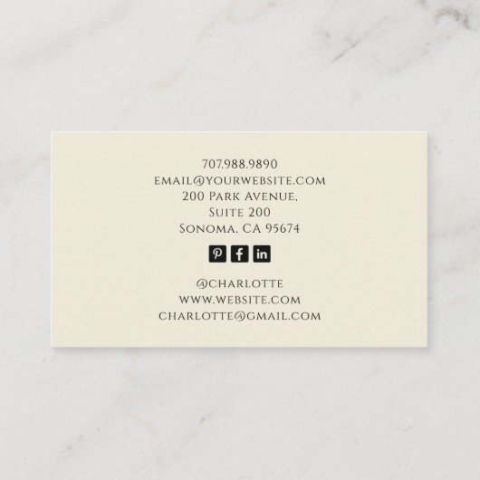 Baker Skeleton Sepia Tarot Esthetisch Visitekaartje (Achterkant)