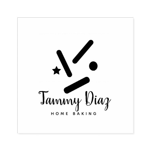 Baker Sprinkles Confetti Bakery Baker Logo Rubberstempel (Afrduk)