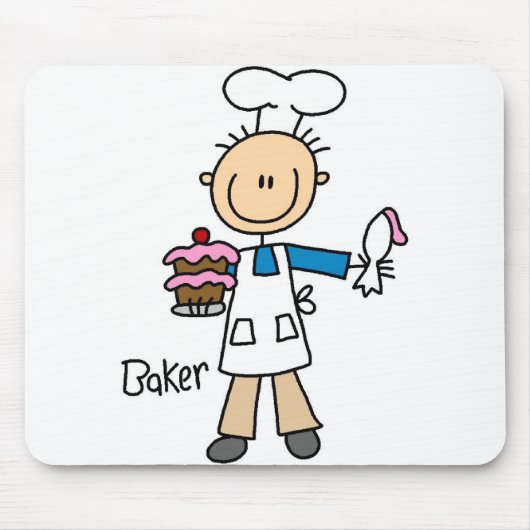 Baker Stick Figuur Mousepad Muismat (Voorkant)