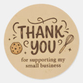 Baker Thank You Sticker  Custom Baking Icon Design (Voorkant)