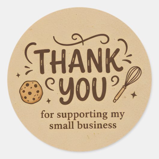 Baker Thank You Sticker  Custom Baking Icon Design (Voorkant)