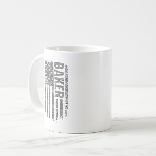 Baker USA Flag Distressed design Koffiemok (Voorkant links)
