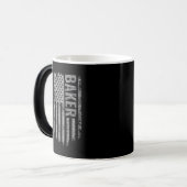 Baker USA Flag Distressed design Magische Mok (Voorkant links)