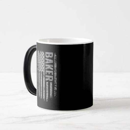 Baker USA Flag Distressed design Magische Mok (Voorkant links)